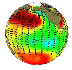 Color earth globe model
