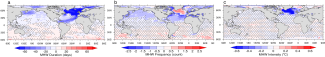 The impact of AMOC slowdown on marine heatwaves from CCSM4 simulations.