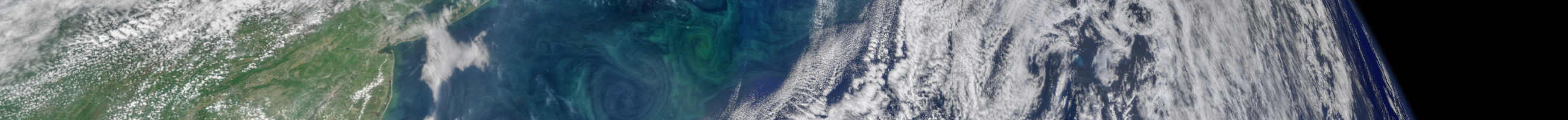 Satellite image of clouds and land