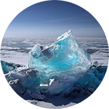 Ice in polar landscape