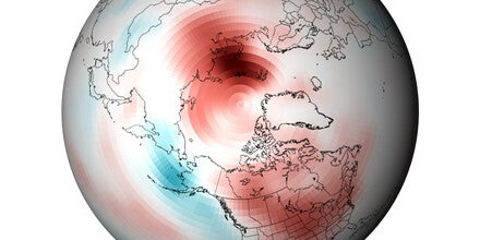 Temperature anomalies over the Arctic