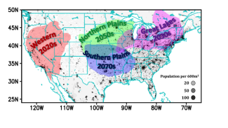 Heat wave regions of the US