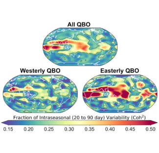 Global fields shown for different boreal winters and QBO phases