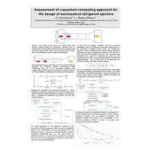 Assessment of a quantum computing approach for the design of aeronautical refrigerant ejectors